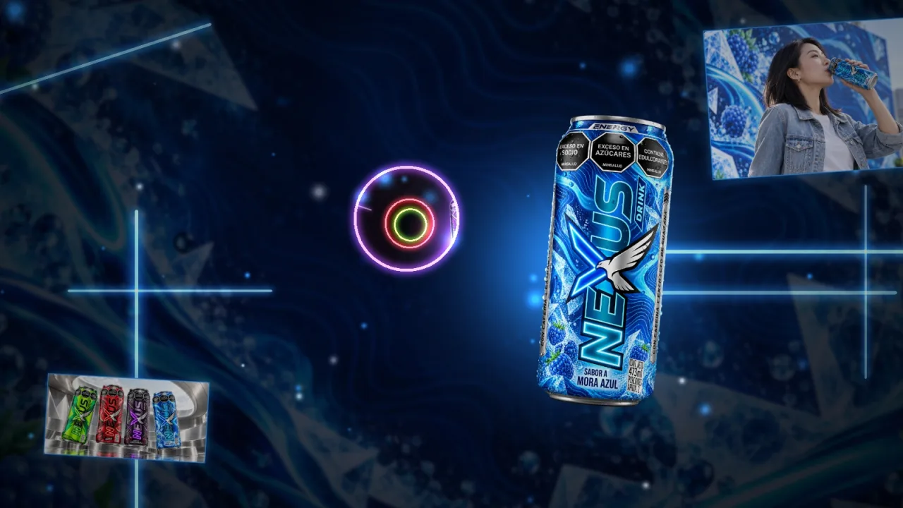 Lata Nexus Azul Mora entre ondas azules y cristales de hielo